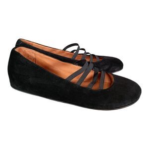 L’amour Des Pieds Caiden Hidden Wedge Flat Round Toe Black Suede Womens 9 M